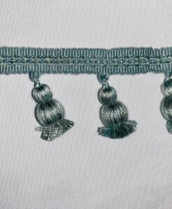4&1/2" Silver Tied Key Tassel Fabric Trim  Lot Of 2 